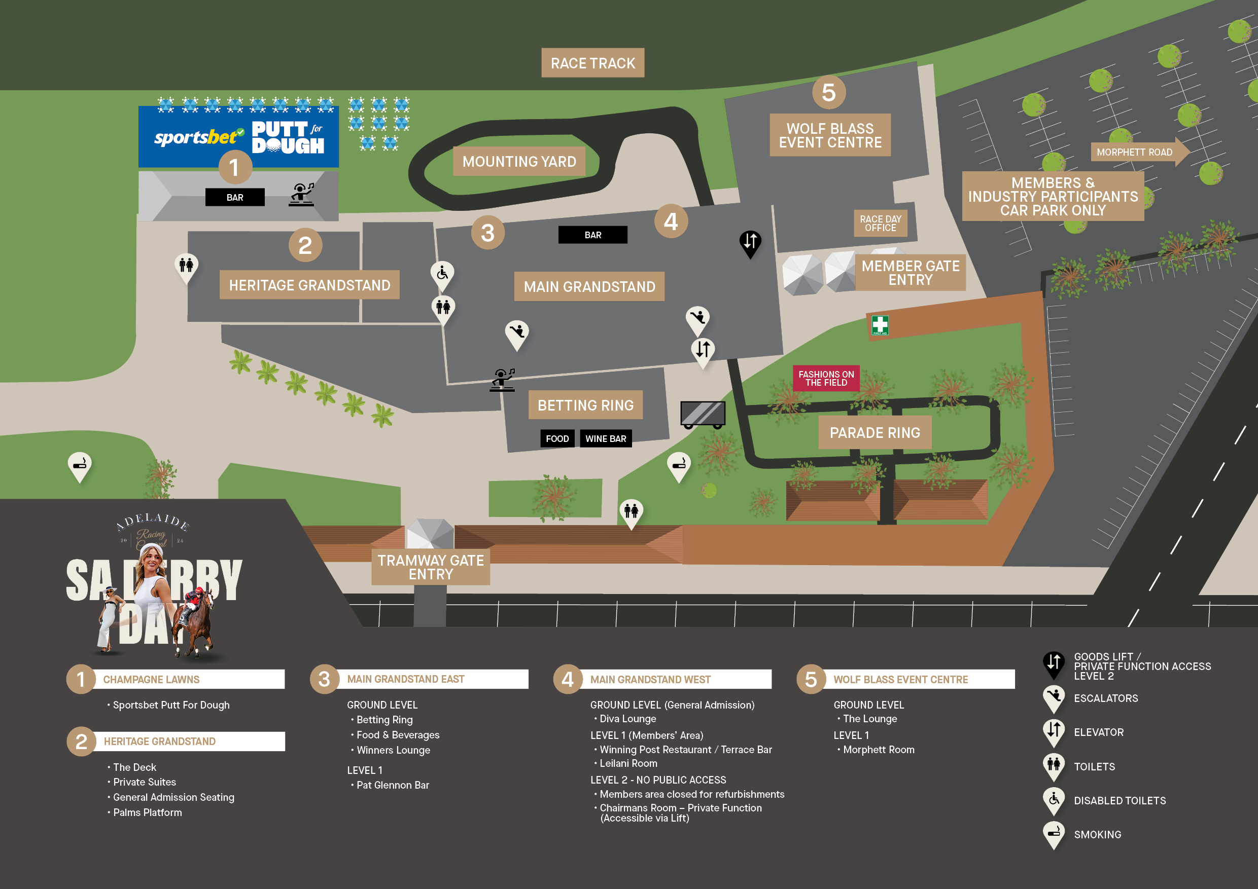 SA Derby Day race day map