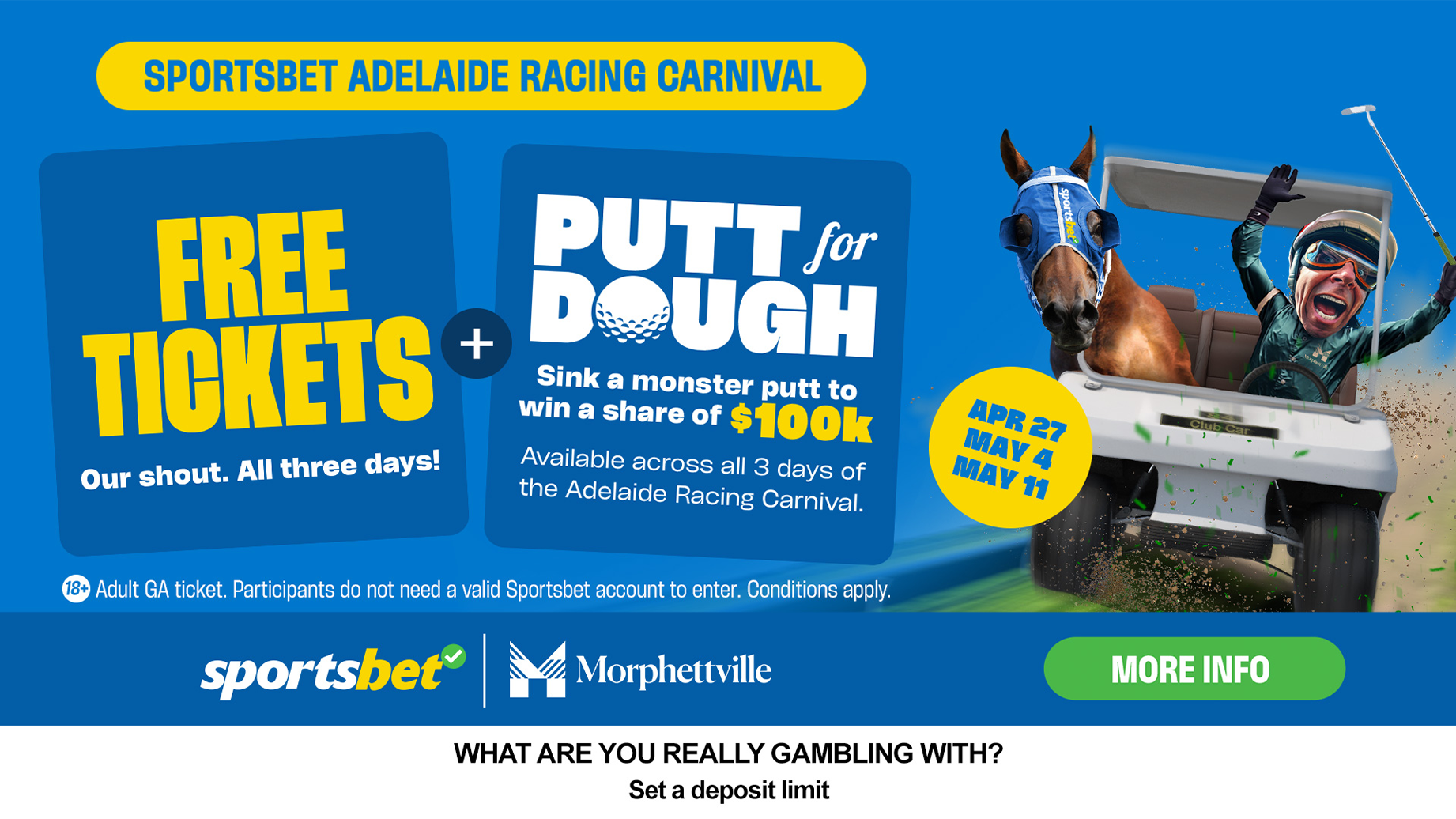 Advertisement for Sporstbet Adelaide Racing Carnival